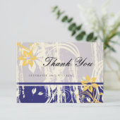 Carte de remerciements Mariage bleu et jaune (Debout devant)