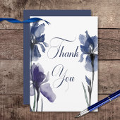 Carte De Remerciements Mariage bleu Iris Fleurs