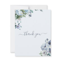 Carte de remerciements Mariage bleu poudre