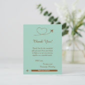 Carte de remerciements Mariage Blue Airplane Heart (Debout devant)