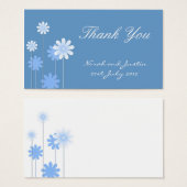 Carte de remerciements Mariage Blue Daisy (Devant & derrière)