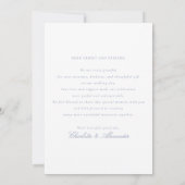 Carte de remerciements Mariage Blue Floral Toile (Dos)