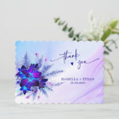 Carte de remerciements Mariage Blue Orchid (Debout devant)