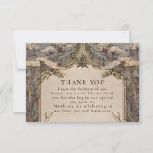 Carte De Remerciements Mariage Bohème aux Bois de Cerf (Devant)