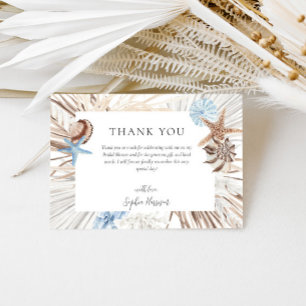 Carte De Remerciements Mariage bohème de plage