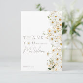 Carte De Remerciements Mariage Bohème Fleur de Daisy Moderne (Debout devant)