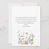 Carte De Remerciements Mariage Bohème Fleur sauvage de Meadow (Dos)