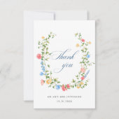 Carte De Remerciements Mariage Bohème Fleur sauvage de Meadow (Devant)