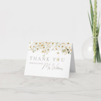 Carte De Remerciements Mariage Bohème Fleur Sauvage Moderne pour une Mari