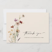 Carte De Remerciements Mariage Bohème Floral (Devant)