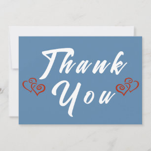 Carte De Remerciements Mariage Bohème Moderne Bleu Poussiéreux