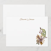 Carte De Remerciements Mariage Bohème Rustique Nature Botanique sur Mesur (Devant / Derrière)