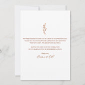 Carte De Remerciements Mariage bohémien de fleurs d'oranges (Dos)