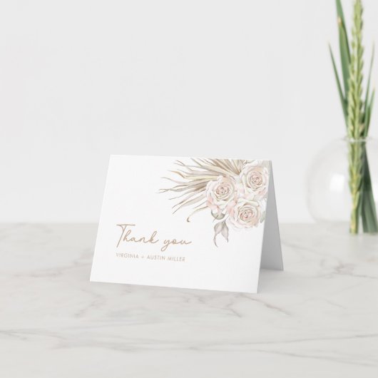 Carte De Remerciements Mariage Boho (Devant)