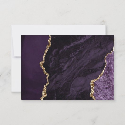 Carte De Remerciements Mariage Boho Agate Purple and Gold (Dos)
