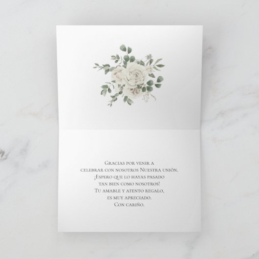 Carte De Remerciements Mariage Boho espagnol (Intérieur)