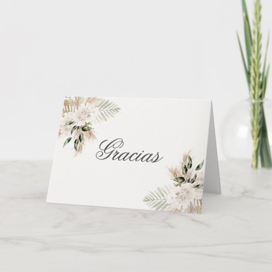 Carte De Remerciements Mariage Boho espagnol (Devant)