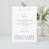 Carte De Remerciements Mariage Boho Fleur sauvage bleu (Debout devant)