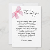 Carte de remerciements Mariage Boho rose minimalis (Devant)