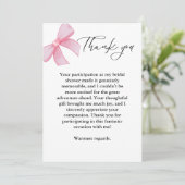 Carte de remerciements Mariage Boho rose minimalis (Debout devant)