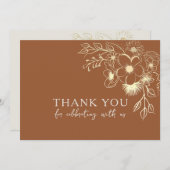 Carte de remerciements Mariage Boho Terracotta (Devant / Derrière)