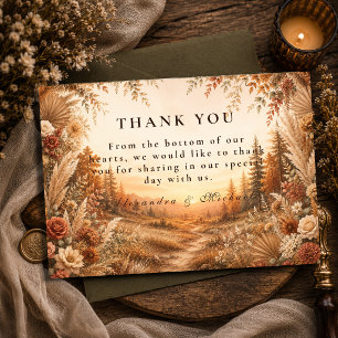 Carte De Remerciements Mariage Bois enchanté Bohème