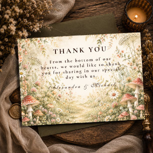 Carte De Remerciements Mariage Boisée Champignon Enchanté