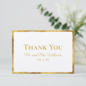 Carte De Remerciements Mariage Bold Elegance Luxe Gold Edge (Debout devant)