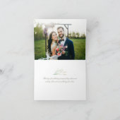 Carte De Remerciements Mariage botanique côtier (Intérieur)