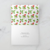 Carte De Remerciements Mariage botanique de fraises d'aquarelle (Intérieur)