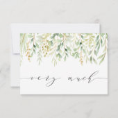 Carte De Remerciements Mariage botanique du feuillage vert (Dos)