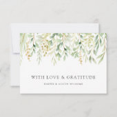 Carte De Remerciements Mariage Botanique Feuillage Vert (Devant)