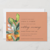 Carte De Remerciements Mariage Botanique Orange Citrus Rust Inviter (Devant)