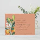 Carte De Remerciements Mariage Botanique Orange Citrus Rust Inviter (Debout devant)