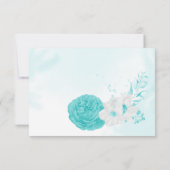 Carte De Remerciements mariage botanique romantique turquoise (Dos)