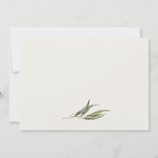 Carte De Remerciements Mariage botanique simple d'Eucalyptus (Dos)