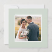 Carte De Remerciements Mariage botanique vert et or Photo (Dos)