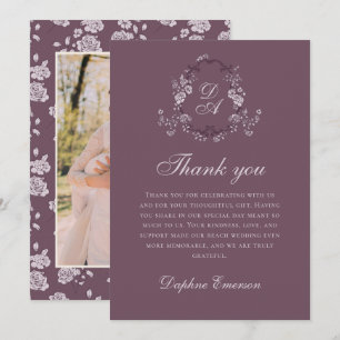Carte De Remerciements Mariage Botanique Vintage Bourgogne