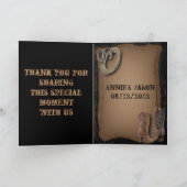 Carte De Remerciements mariage bottes de cow-boy western se faire passer  (Intérieur)