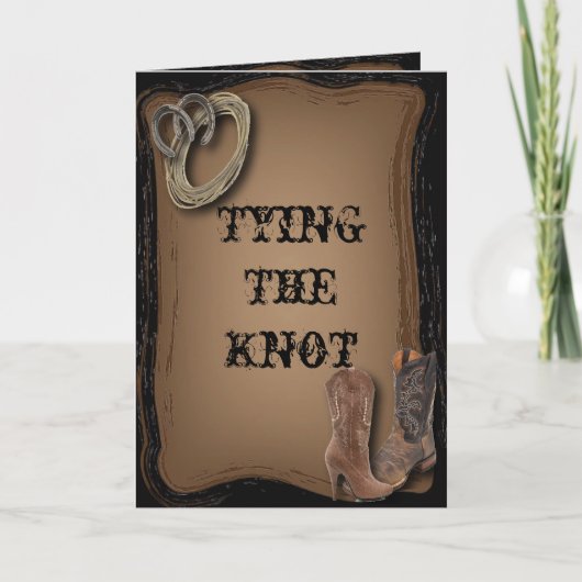 Carte De Remerciements mariage bottes de cowboy western se marier (Devant)