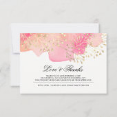 Carte De Remerciements Mariage Branches rose (Devant)