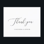 Carte de remerciements Mariage budget simple et él<br><div class="desc">Carte de remerciements classique à budget blanc avec "Merci" dans un scénario délicat. Une disposition simple sans aucun graphisme en fait un design élégant et intemporel,  parfait pour un mariage formel. Ce carte de remerciements non photo est idéal pour un couple qui veut cartes de remerciements sans photos.</div>