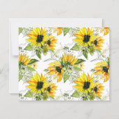 Carte de remerciements Mariage Budget Sunflower. (Dos)