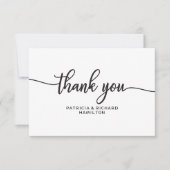 Carte de remerciements mariage - Calligraphie Chic (Devant)