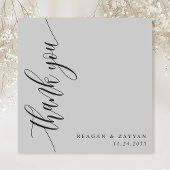 Carte De Remerciements Mariage Calligraphié Gris Clair