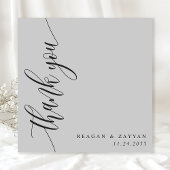 Carte De Remerciements Mariage Calligraphié Gris Clair