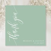 Carte De Remerciements Mariage Calligraphie Script Teinte Menthe Depoussi