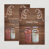 Carte De Remerciements Mariage campagnard de canettes de lait Rustique Vi (Devant / Derrière)