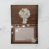 Carte De Remerciements Mariage campagnard Mason Jar Daisies BarefootBride (Intérieur)