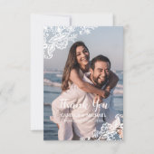 Carte De Remerciements Mariage campagnard Rustique Burlap Et Dentelle (Devant)